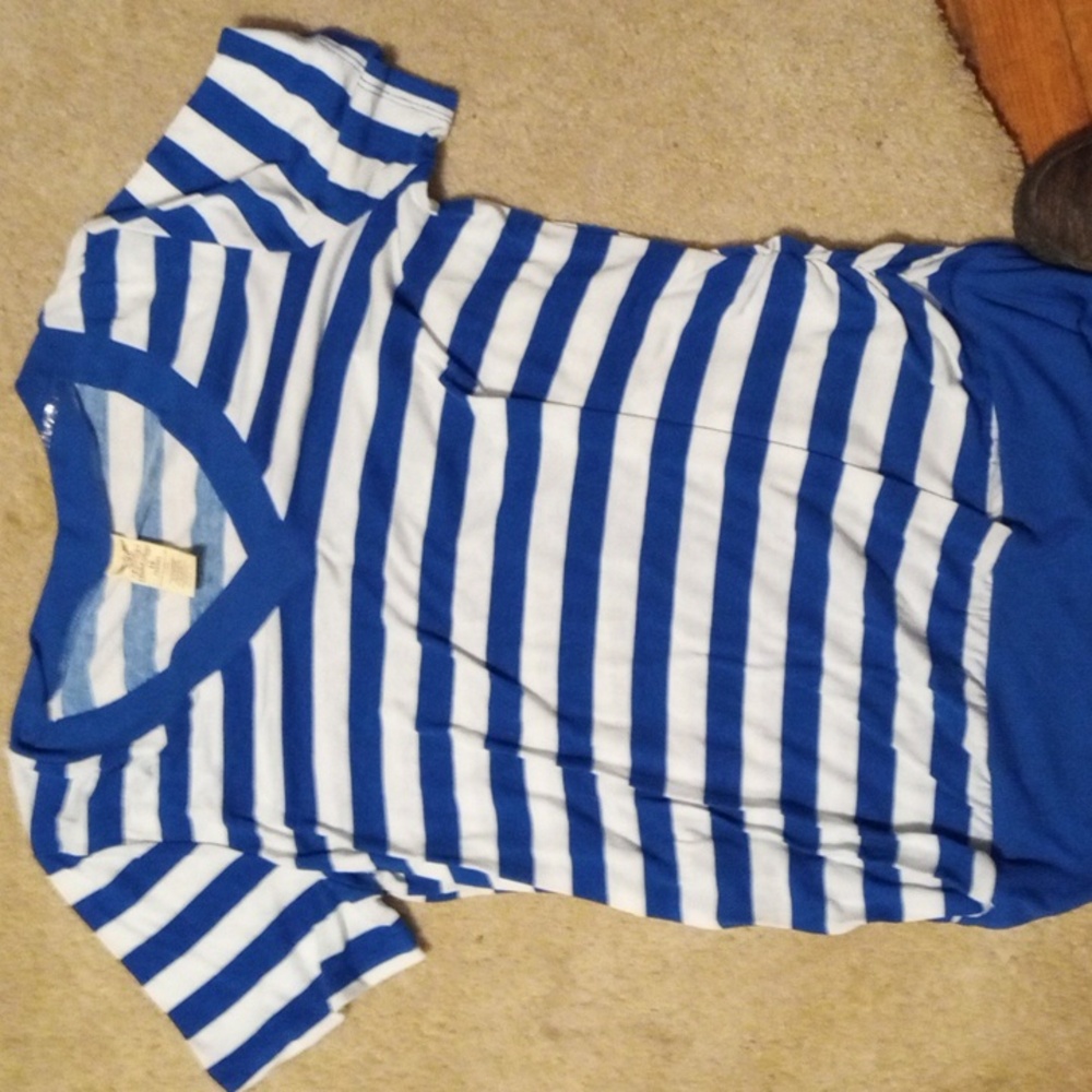 A striped blue shirt